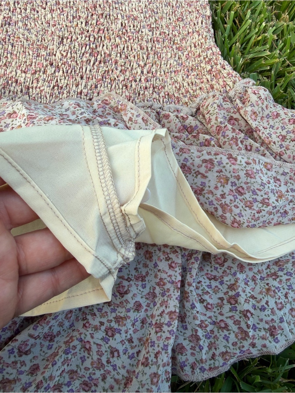 MABLE Floral Smocked Tiered Ruffle Skort Skirt Shorts Boho Cottagecore S NWOT - Picture 3 of 6